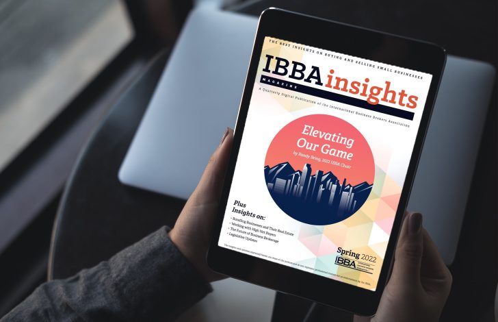 business broker reading spring 2022 issue of ibbainsights magazine
