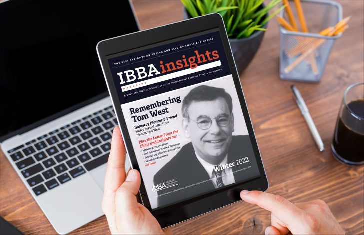 person viewing ibba insights winter 2022 magazine on tablet