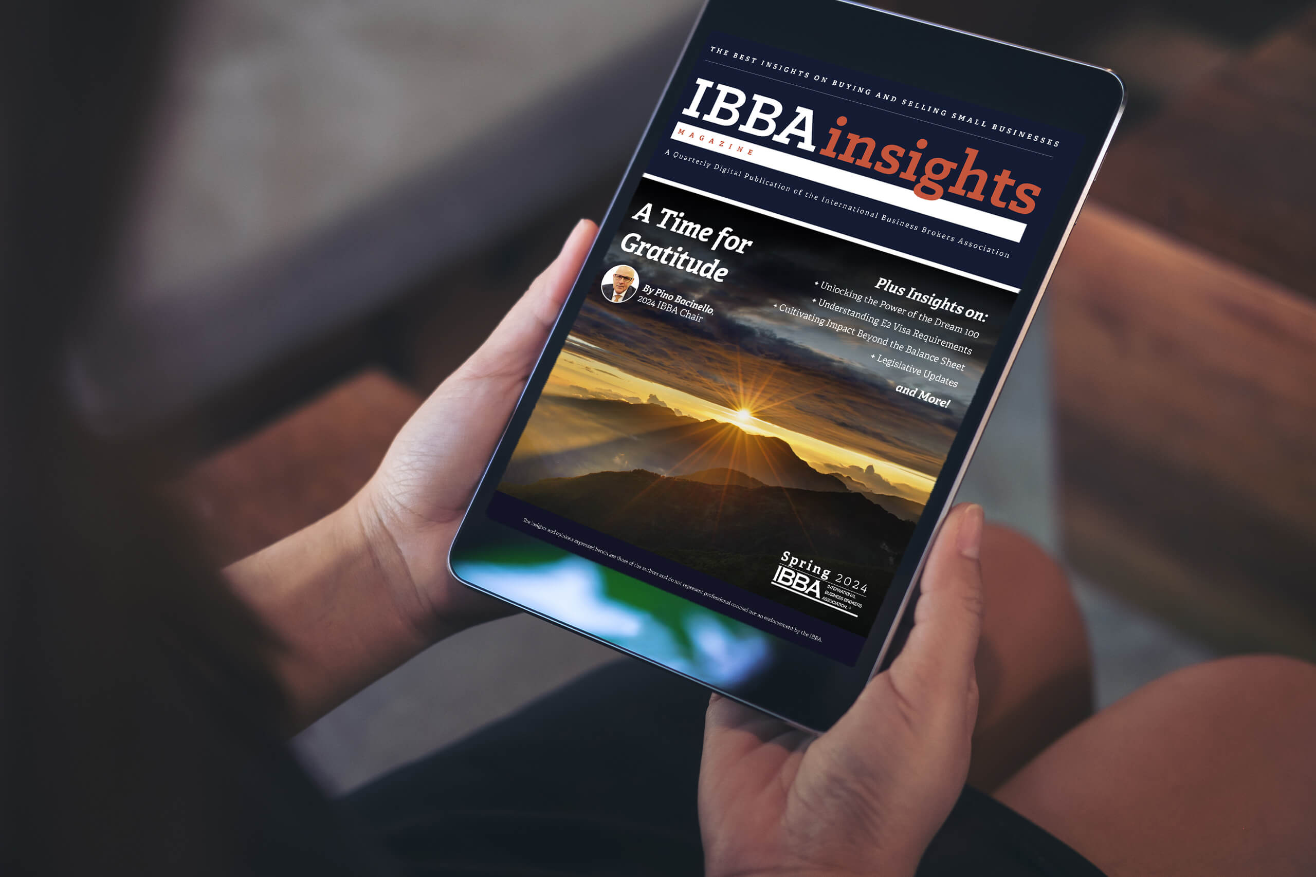 business broker reading the spring 2024 issue of ibbainsights