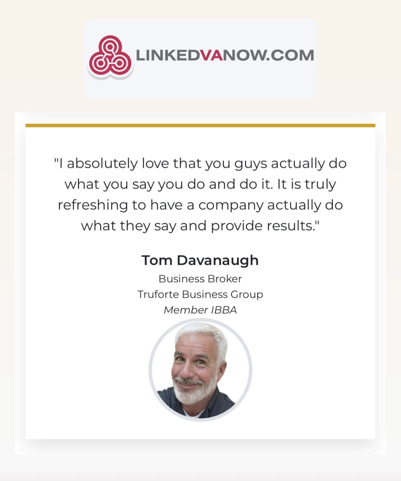 linkedinva now testimonial screenshot
